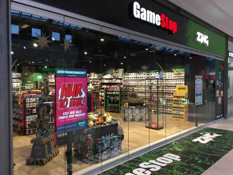 In der GameStop-Filiale im Einkaufszentrum am Limbecker Platz in Essen findet eine Release-Party für Rage 2 statt. Foto: GameStop