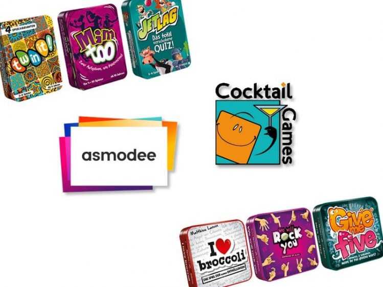 Ab März 2021 verkauft Asmodee Deutschland einige Titel von Cocktail Games. Bilder: Verlage