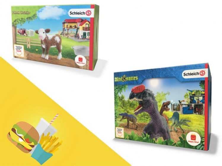Zu Burger, Pommes und Co gibt es bis zum 20. Januar Schleich-Figuren. Fotos: obs/McDonald's Deutschland