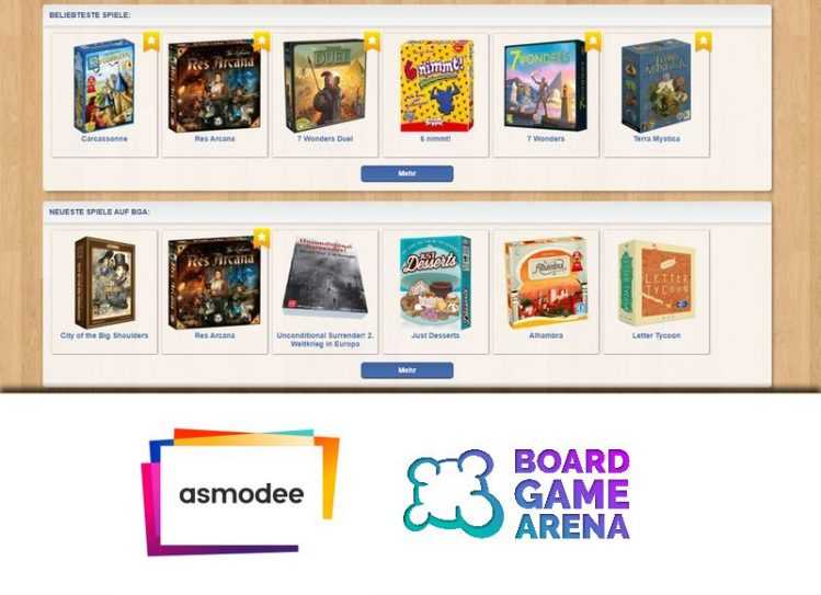 Die Board Game Arena gehört nun zur Asmodee-Gruppe. Bilder: BGA/Asmodee