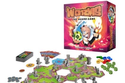 Worms as a board game is similar to Worms as a video game - it's about strategic battles over distance. Image: Astragon