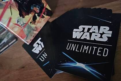 Exklusive Promo-Karten für Star Wars: Unlimited bringt Asmodee mit nach Essen. Foto: Volkmann